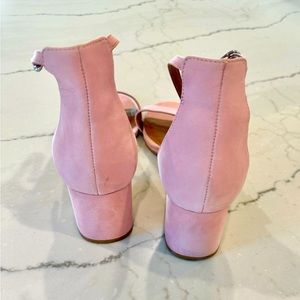 Steve Madden pink suede block short heel sandal